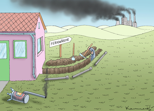 Cartoon: FERNWÄRME (medium) by marian kamensky tagged fernwärme,heizungsgesetz,fernwärme,heizungsgesetz