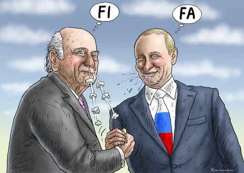 Cartoon: FIFANER BLATTER PUTIN (medium) by marian kamensky tagged fbi,und,blatter,fifa,fussbal,korruption,putin,rücktritt,fbi,und,blatter,fifa,fussbal,korruption,putin,rücktritt