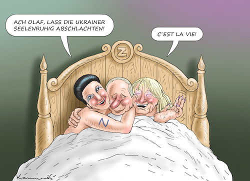 Cartoon: FLOTTER DREIER (medium) by marian kamensky tagged schwarzer,wagenknecht,putin,ukraine,schwarzer,wagenknecht,putin,ukraine