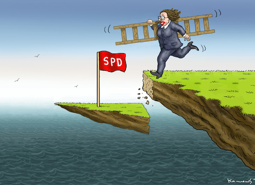 Cartoon: FRAU NAHLES RETTETET DIE SPD (medium) by marian kamensky tagged groko,spd,parteitag,schulz,würselen,merkel,andrea,nahles,groko,spd,parteitag,schulz,würselen,merkel,andrea,nahles