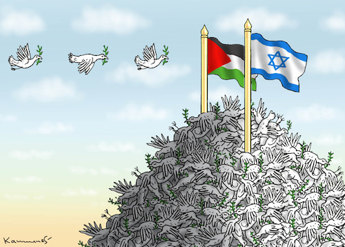 Cartoon: FRIEDENSTAUBENFRIEDHOF (medium) by marian kamensky tagged israel,hat,ein,problem,palestina,hamas,israel,hat,ein,problem,palestina,hamas
