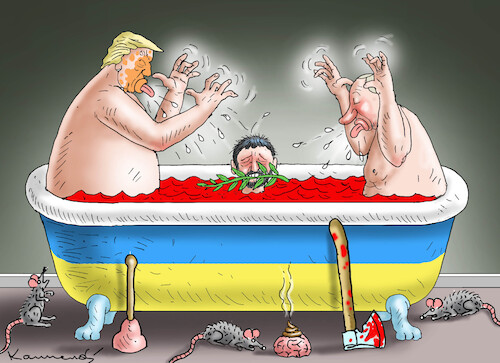 Cartoon: FRIEDENSVERHANDLUNGEN (medium) by marian kamensky tagged selensk,selensk