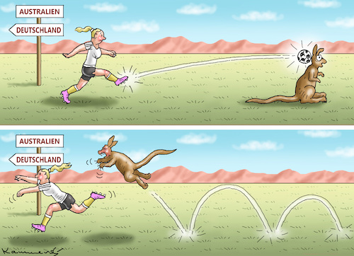 Cartoon: Fussball WM Frauen (medium) by marian kamensky tagged fussball,wm,frauen,fussball,wm,frauen