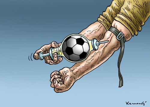 Cartoon: Fussballjunk (medium) by marian kamensky tagged fifa,wm,brasilien,katar,korruption,fussball,sepp,blatter,papst,franziskus,fifa,wm,brasilien,katar,korruption,fussball,sepp,blatter,papst,franziskus