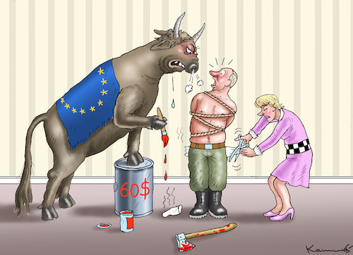 Cartoon: G7-ÖLPREISDECKEL (medium) by marian kamensky tagged flucht,aus,cherson,putin,energieterror,ukraine,ölpreisdeckel,flucht,aus,cherson,putin,energieterror,ukraine,ölpreisdeckel