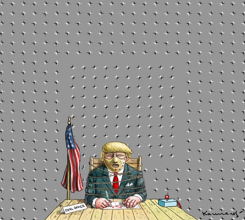 Cartoon: GEHIRNSCHÄDIGUNG DURCH TRUMP (medium) by marian kamensky tagged obama,trump,präsidentenwahlen,usa,baba,vanga,republikaner,demokraten,faschismus,obama,trump,präsidentenwahlen,usa,baba,vanga,republikaner,demokraten,faschismus