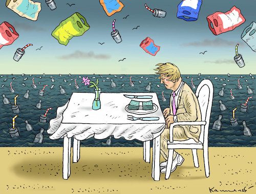 Cartoon: GELD KANN MAN NICHT ESSEN (medium) by marian kamensky tagged plastikmüll,meere,natur,plastikmüll,meere,natur