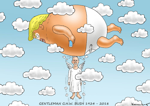 Cartoon: GENTLEMAN GEORGE H.W.BUSH (medium) by marian kamensky tagged obama,trump,präsidentenwahlen,usa,baba,vanga,republikaner,inauguration,demokraten,wikileaks,faschismus,jamal,khashoggi,gentleman,george,bush,dies,obama,trump,präsidentenwahlen,usa,baba,vanga,republikaner,inauguration,demokraten,wikileaks,faschismus,jamal,khashoggi,gentleman,george,bush,dies