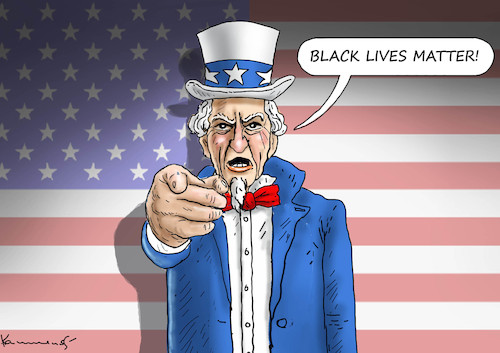 Cartoon: GEORGE FLOYD PROZESS (medium) by marian kamensky tagged george,floyd,prozess,george,floyd,prozess