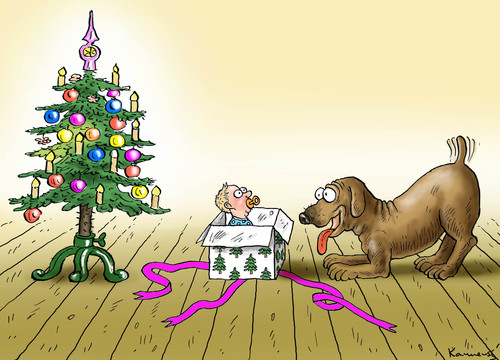 Cartoon: Geschenk für den Hund (medium) by marian kamensky tagged santa,klaus,weihnachten,geschenke,bescherung,santa,klaus,weihnachten,geschenke,bescherung