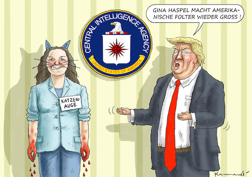 Cartoon: GINA HASPEL CIA- CHEFIN ! (medium) by marian kamensky tagged obama,trump,präsidentenwahlen,usa,baba,vanga,republikaner,inauguration,demokraten,wikileaks,faschismus,trumps,handelskrieg,gina,haspel,strafzölle,obama,trump,präsidentenwahlen,usa,baba,vanga,republikaner,inauguration,demokraten,wikileaks,faschismus,trumps,handelskrieg,gina,haspel,strafzölle