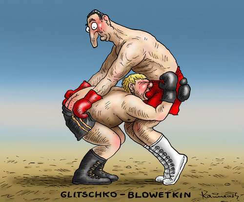 Cartoon: Glitschko Blowetkin (medium) by marian kamensky tagged vladimir,klitschko,powetkin,boxkampf,machtkampf,in,moskau,boxen,schwergewicht,weltmeisterschaft,champion,vladimir,klitschko,powetkin,boxkampf,machtkampf,in,moskau,boxen,schwergewicht,weltmeisterschaft,champion