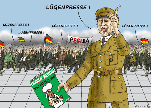 Cartoon: GOEBBELS NACHFOLGER (medium) by marian kamensky tagged lügenpresse,unwort,des,jahres,goebbels,pegida,dresden,lügenpresse,unwort,des,jahres,goebbels,pegida,dresden