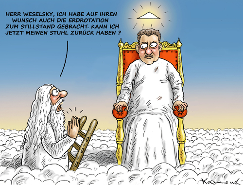 Cartoon: GOTT WESELSKY (medium) by marian kamensky tagged lokführerstreik,db,streik,gdl,weselsky,achse,des,bösen,lokführerstreik,db,streik,gdl,weselsky,achse,des,bösen