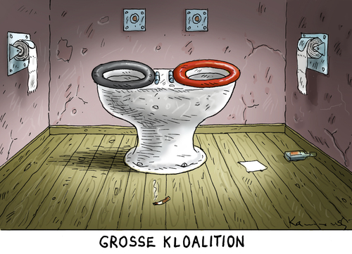 Cartoon: Grosse Kloalition (medium) by marian kamensky tagged peer,steinbrück,kanzlerkandidat,wahlen,spd,sigmar,gabriel,attacke,angela,merkel,cdu,scu,grosse,koalition,peer,steinbrück,kanzlerkandidat,wahlen,spd,sigmar,gabriel,attacke,angela,merkel,cdu,scu,grosse,koalition