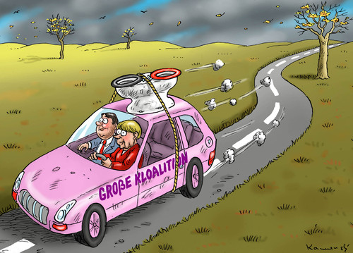 Cartoon: Grosse Koalition (medium) by marian kamensky tagged peer,steinbrück,kanzlerkandidat,wahlen,spd,sigmar,gabriel,attacke,angela,merkel,cdu,scu,stinkefinger,siegmar,peer,steinbrück,kanzlerkandidat,wahlen,spd,sigmar,gabriel,attacke,angela,merkel,cdu,scu,stinkefinger,siegmar