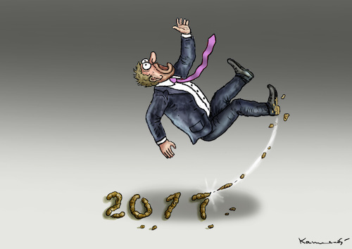 Cartoon: GUTEN RUTSCH ! (medium) by marian kamensky tagged 2017,neues,jahr,2017,neues,jahr