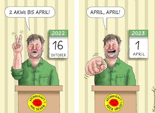 Cartoon: HABECKS VERSPRECHEN (medium) by marian kamensky tagged parteitag,der,grünen,habeck,parteitag,der,grünen,habeck