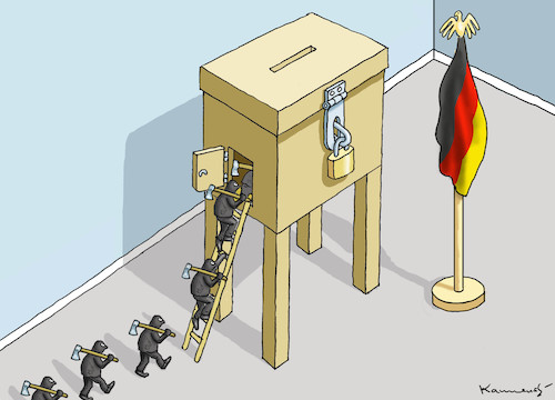 Cartoon: HACK DER BUNDESTAGSWAHL (medium) by marian kamensky tagged hack,der,bundestagswahl,hack,der,bundestagswahl