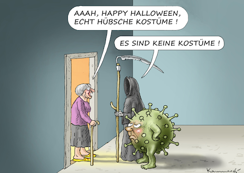 Cartoon: HALLOWEEN 2020 (medium) by marian kamensky tagged coronavirus,epidemie,gesundheit,panik,stillegung,trump,pandemie,coronavirus,epidemie,gesundheit,panik,stillegung,trump,pandemie