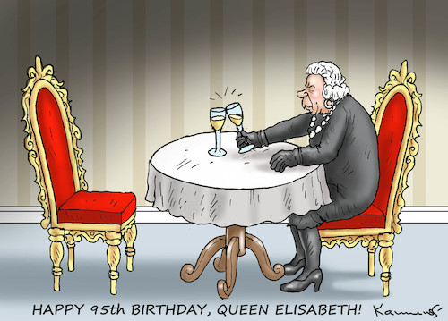 Cartoon: HAPPY 95th BIRTHDAY QUEEN (medium) by marian kamensky tagged happy,95th,birthday,queen,elisabeth,happy,95th,birthday,queen,elisabeth