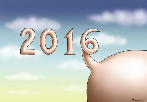 Cartoon: HAPPY NEW YEAR 2016 (medium) by marian kamensky tagged happy,new,year,2016,happy,new,year,2016