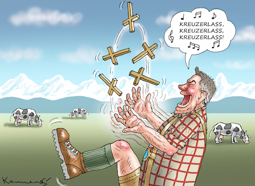 Cartoon: HAPPY SÖDER (medium) by marian kamensky tagged happy,söder,kreuzerlass,happy,söder,kreuzerlass