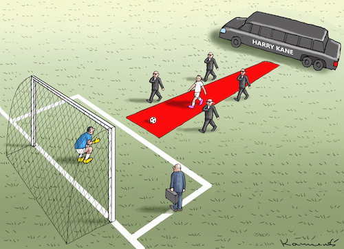 Cartoon: HARRY KANE (medium) by marian kamensky tagged harry,kane,fc,bayern,harry,kane,fc,bayern