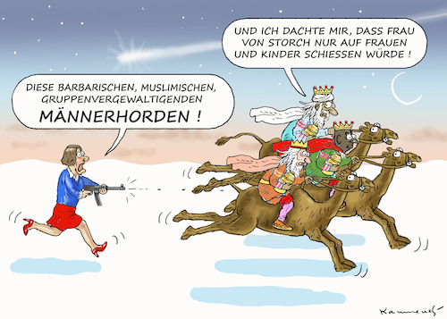 Cartoon: HEIMATBESCHÜTZENDE BEATRIX (medium) by marian kamensky tagged heimatbeschützende,beatrix,von,storch,twittersperre,heimatbeschützende,beatrix,von,storch,twittersperre