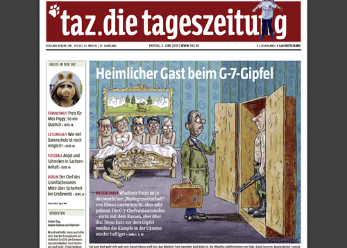 Cartoon: Heute die Tittenseite der TAZ (medium) by marian kamensky tagged tittenseite,der,taz,tittenseite,der,taz