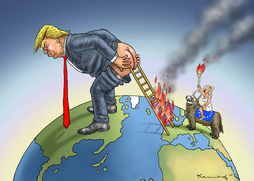 Cartoon: HIS MAJESTY TRUMP NOT AMUSED (medium) by marian kamensky tagged obama,trump,präsidentenwahlen,usa,baba,vanga,republikaner,inauguration,demokraten,wikileaks,faschismus,trumps,handelskrieg,strafzölle,obama,trump,präsidentenwahlen,usa,baba,vanga,republikaner,inauguration,demokraten,wikileaks,faschismus,trumps,handelskrieg,strafzölle