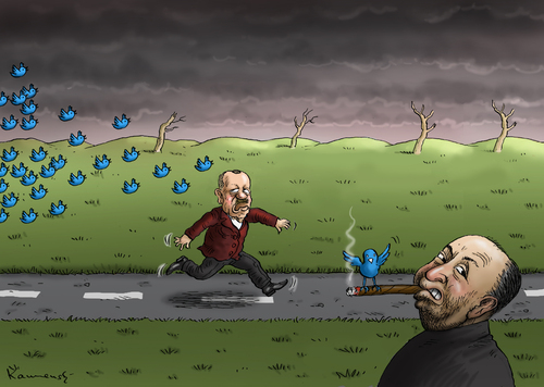 Cartoon: Hitchcockhasser Erdogan (medium) by marian kamensky tagged internet,twitterverbot,korruption,türkei,erdogan,erdogan,türkei,korruption,twitterverbot,internet