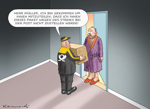 Cartoon: HÖFLICHE POST (medium) by marian kamensky tagged poststreik,deutschland,poststreik,deutschland