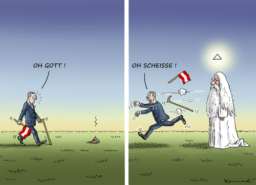 Cartoon: HOFER SO WAHR MIR GOTT HELFE (medium) by marian kamensky tagged norbert,hofer,van,der,bellen,fpö,österreichische,präsidentenwahlen,norbert,hofer,van,der,bellen,fpö,österreichische,präsidentenwahlen