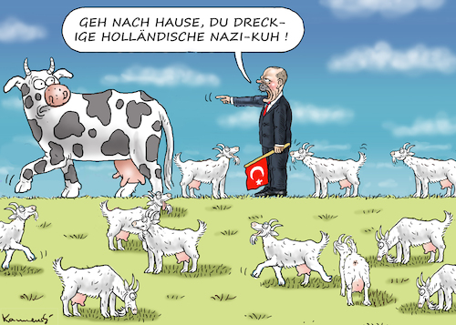 Cartoon: HOLLÄNDISCHE NAZI-KUH (medium) by marian kamensky tagged geert,wilders,hollandwahlen,rutte,erdogan,bananenrepublik,geert,wilders,hollandwahlen,rutte,erdogan,bananenrepublik