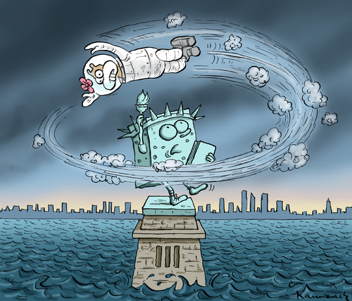 Cartoon: Hurrikan Sandy (medium) by marian kamensky tagged hurrikan,sandy,usa,wirbelsturm,new,york,hurrikan,sandy,usa,wirbelsturm,new,york