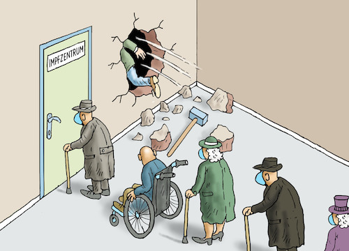 Cartoon: IMPFVORDRÄNGLER (medium) by marian kamensky tagged biontech,pfizer,impfung,corona,eu,impfvorgdrängler,ursula,von,der,leyen,notbremse,biontech,pfizer,impfung,corona,eu,impfvorgdrängler,ursula,von,der,leyen,notbremse