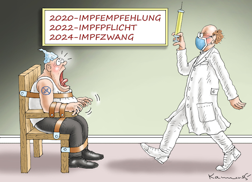 Cartoon: IMPFZWANG (medium) by marian kamensky tagged curevac,testzentren,corona,impfung,pandemie,impfpflicht,curevac,testzentren,corona,impfung,pandemie,impfpflicht