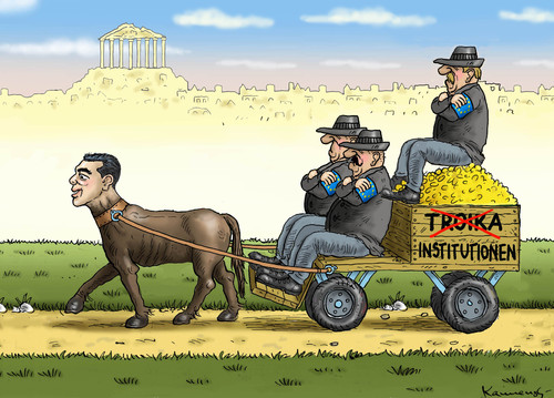 Cartoon: INSTITUTIONEN (medium) by marian kamensky tagged alexis,tsipras,griechenland,rettungsschirm,eu,griechowestern,alexis,tsipras,griechenland,rettungsschirm,eu,griechowestern