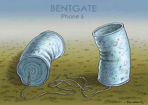 Cartoon: iPhone 6 Bentgate (medium) by marian kamensky tagged telefon,biegsames,internet,apple,iphone,iphone,apple,internet,biegsames,telefon