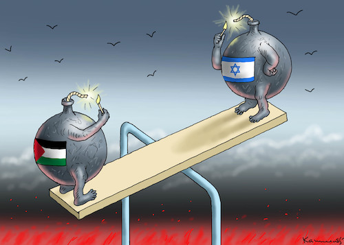 Cartoon: ISRAEL VS PALESTINA (medium) by marian kamensky tagged israel,vs,palestina,israel,vs,palestina