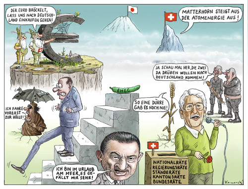 Cartoon: Jahresrückblick (medium) by marian kamensky tagged humor,jahresrückblick,2011,2011,jahresrückblick,2012