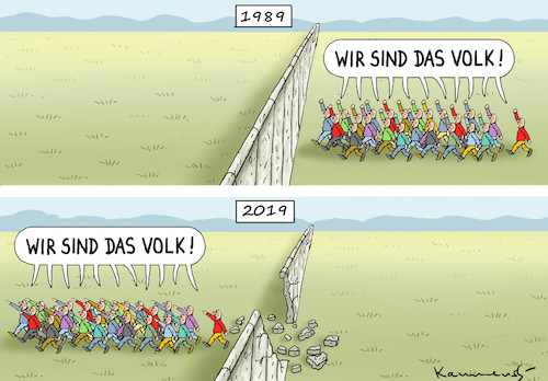 Cartoon: JAHRESTAG-FALL DER MAUER (medium) by marian kamensky tagged brexit,theresa,may,england,eu,schottland,weicher,wahlen,boris,johnson,nigel,farage,ostern,seidenstrasse,xi,jinping,referendum,trump,monsanto,bayer,glyphosa,strafzölle,taliban,brexit,theresa,may,england,eu,schottland,weicher,wahlen,boris,johnson,nigel,farage,ostern,seidenstrasse,xi,jinping,referendum,trump,monsanto,bayer,glyphosa,strafzölle,taliban