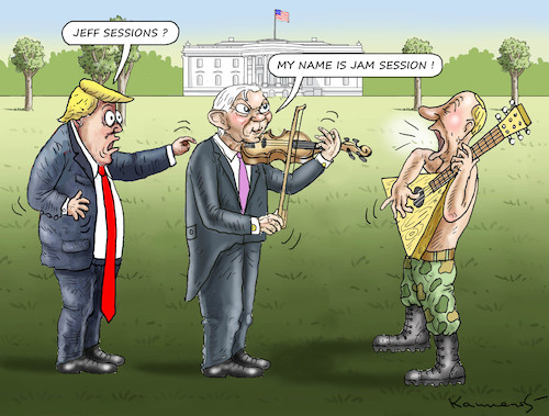 Cartoon: JAM SESSION WITH PUTIN (medium) by marian kamensky tagged obama,trump,präsidentenwahlen,usa,baba,vanga,republikaner,inauguration,demokraten,jeff,sessions,wikileaks,faschismus,obama,trump,präsidentenwahlen,usa,baba,vanga,republikaner,inauguration,demokraten,jeff,sessions,wikileaks,faschismus