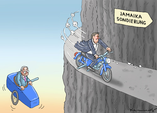 Cartoon: JAMAIKANER (medium) by marian kamensky tagged tv,triell,laschet,baerbock,scholz,merkel,söder,jamaika,zukunftsteam,tv,triell,laschet,baerbock,scholz,merkel,söder,jamaika,zukunftsteam