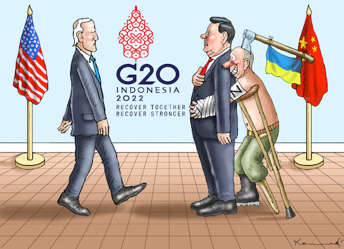 Cartoon: JOE AND XI G 20 (medium) by marian kamensky tagged biden,xi,jinping,g20,indonesien,biden,xi,jinping,g20,indonesien