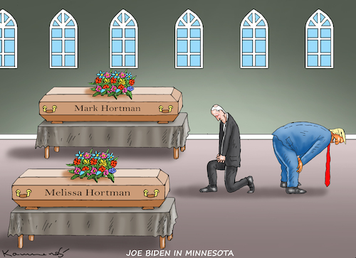 Cartoon: JOE BIDEN IN MINNESOTA (medium) by marian kamensky tagged joe,biden,in,minnesota,mark,hortman,melissa,joe,biden,in,minnesota,mark,hortman,melissa