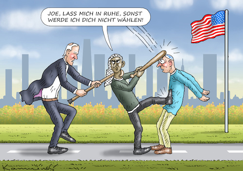 Cartoon: JOE UNTER DEN STUDENTEN (medium) by marian kamensky tagged joe,unter,den,studenten,studentenunruhen,usa,gaza,joe,unter,den,studenten,studentenunruhen,usa,gaza