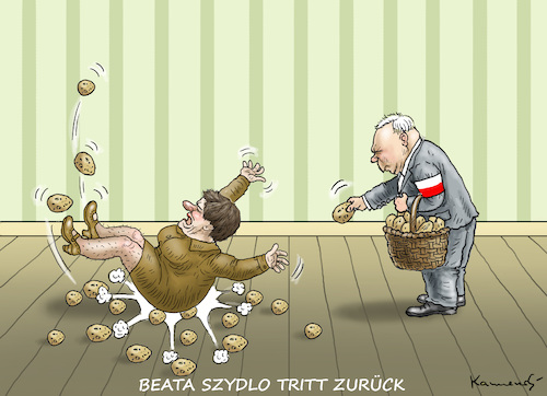 Cartoon: KACZYNSKI HILFT SZYDLO (medium) by marian kamensky tagged merkel,besucht,piss,szydlo,in,polen,trump,katzynski,justiz,merkel,besucht,piss,szydlo,in,polen,trump,katzynski,justiz