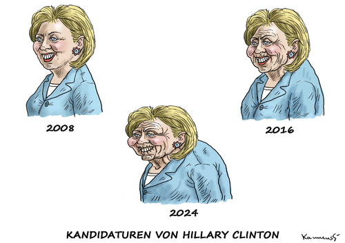 Cartoon: KANDIDATIN HILLARY CLINTON (medium) by marian kamensky tagged kandidatin,hillary,clinton,kandidatin,hillary,clinton